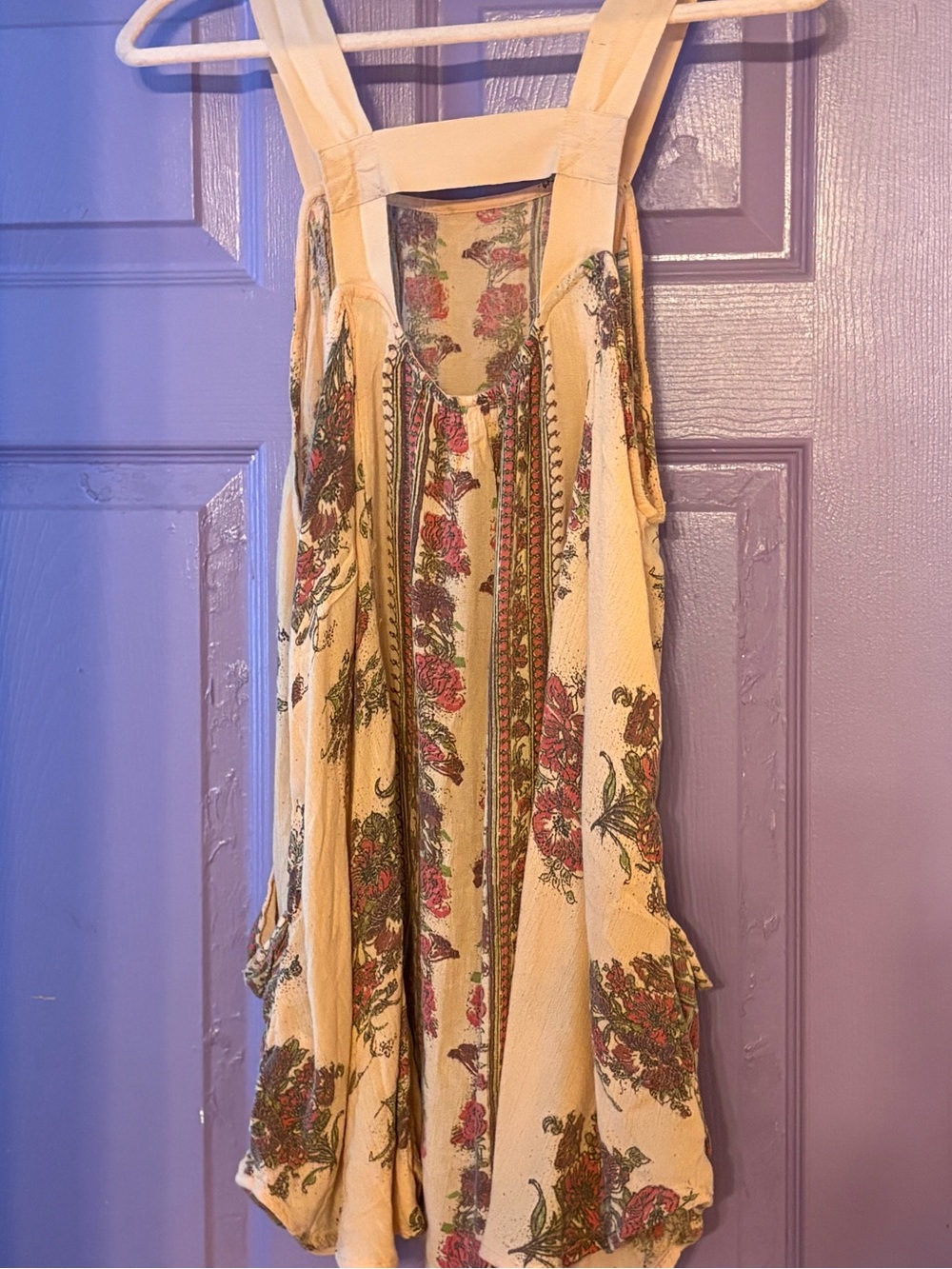 Y2K Free People Pink Floral Panel Apron Dress for Women - Picture 2 of 6